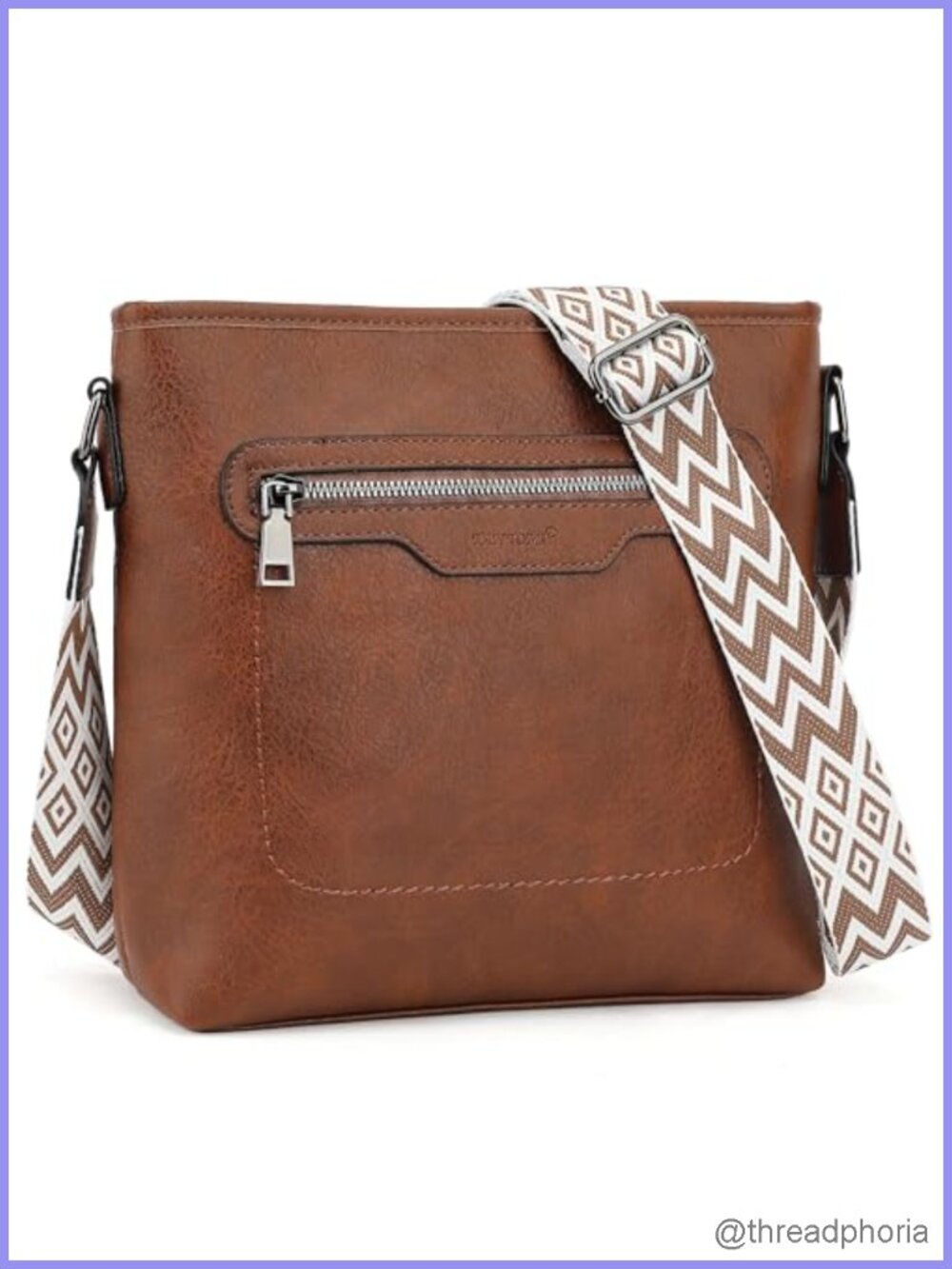 PU Leather Crossbody Bag for Women Adjustable Strap Multi-Pocket Hobo Purse